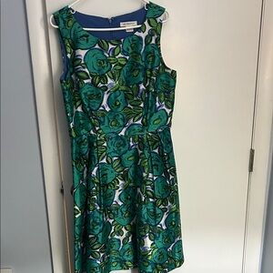 Floral Green and Blue Dress